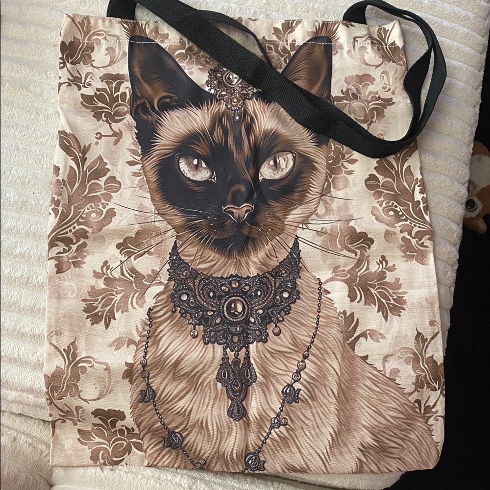 NEW-Beige Cat Tote Bag, a Fashionable Pet Lover’s Accessory